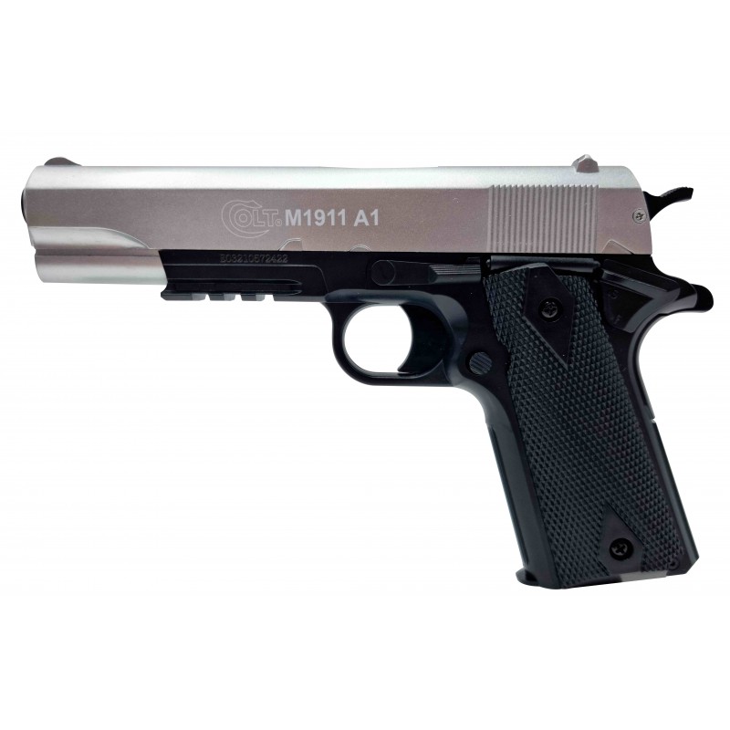 Colt1911 Silver-Black - vzmetna airsoft replika