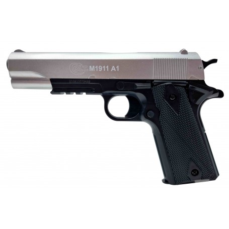 Colt1911 Silver-Black - vzmetna airsoft replika