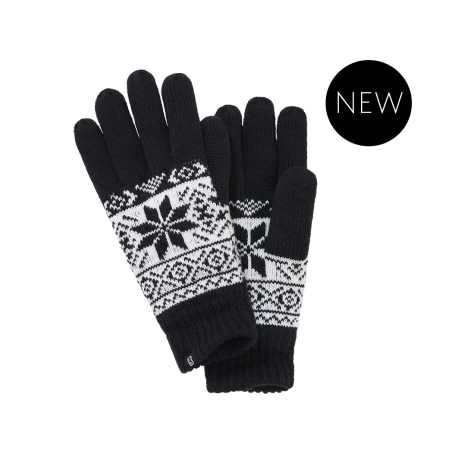 Pletene podložene rokavice Snow Črne