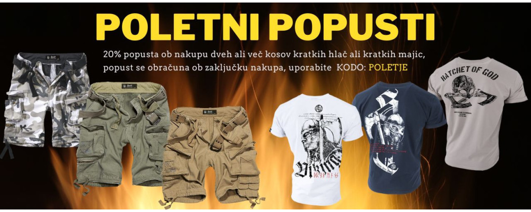 Kratke majice – army, kamuflažne in potiskane | Army Shop Brigada